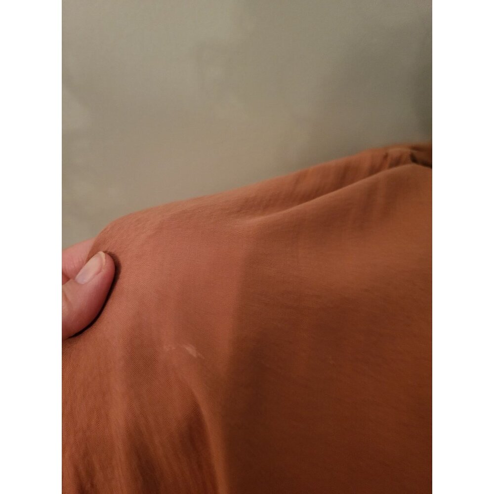 Peach Striped Sleeveless Button Up Dress Pockets sz S Trad Wife Preppy Coastal - Picture 8 of 8